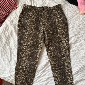 Vixen by Micheline Pitt Leopard Print Cropped Pants
